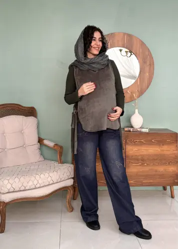 شلوار بارداری جین بگ