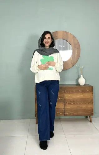 شلوار بارداری جین واید