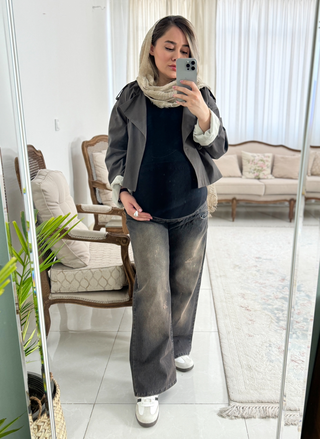 شلوار بارداری جین بگ