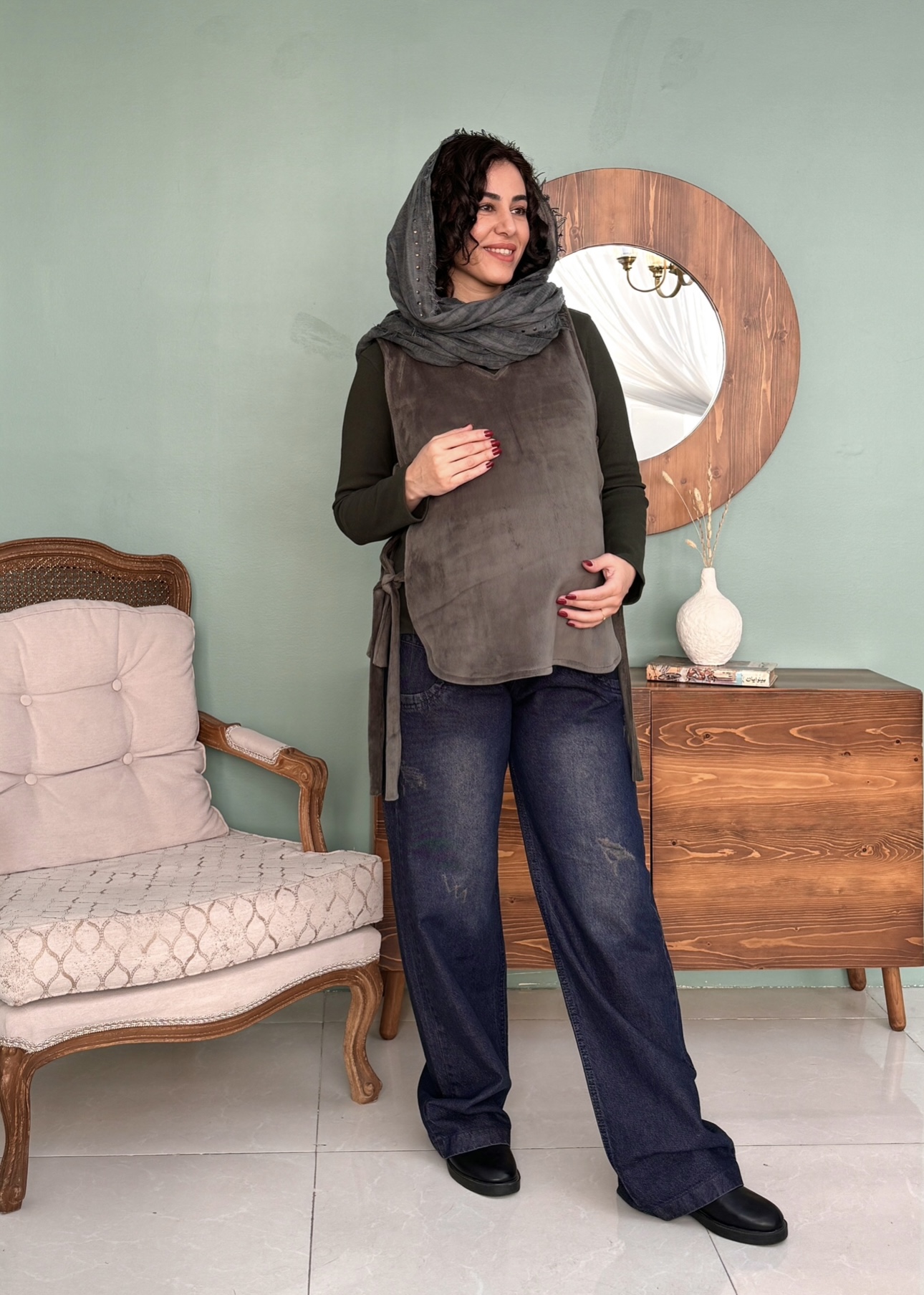 شلوار بارداری جین بگ